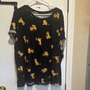 Disney Black T-Shirt with Simba Print